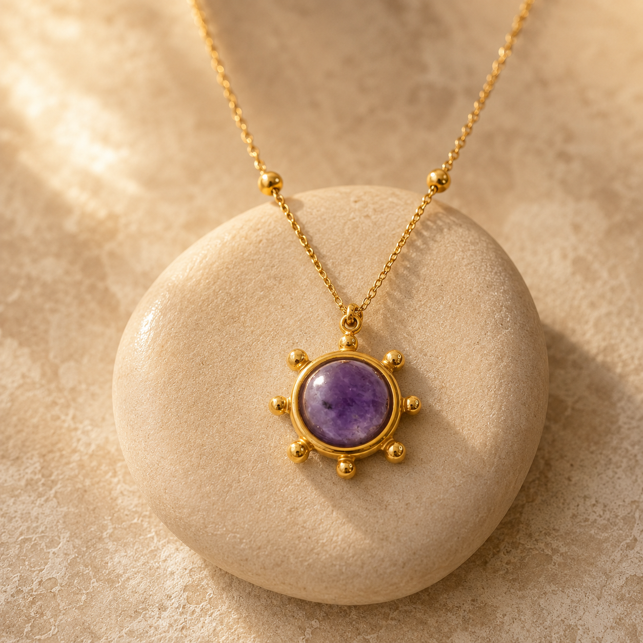 Pendentif Soleil en Améthyste - Astre Divin