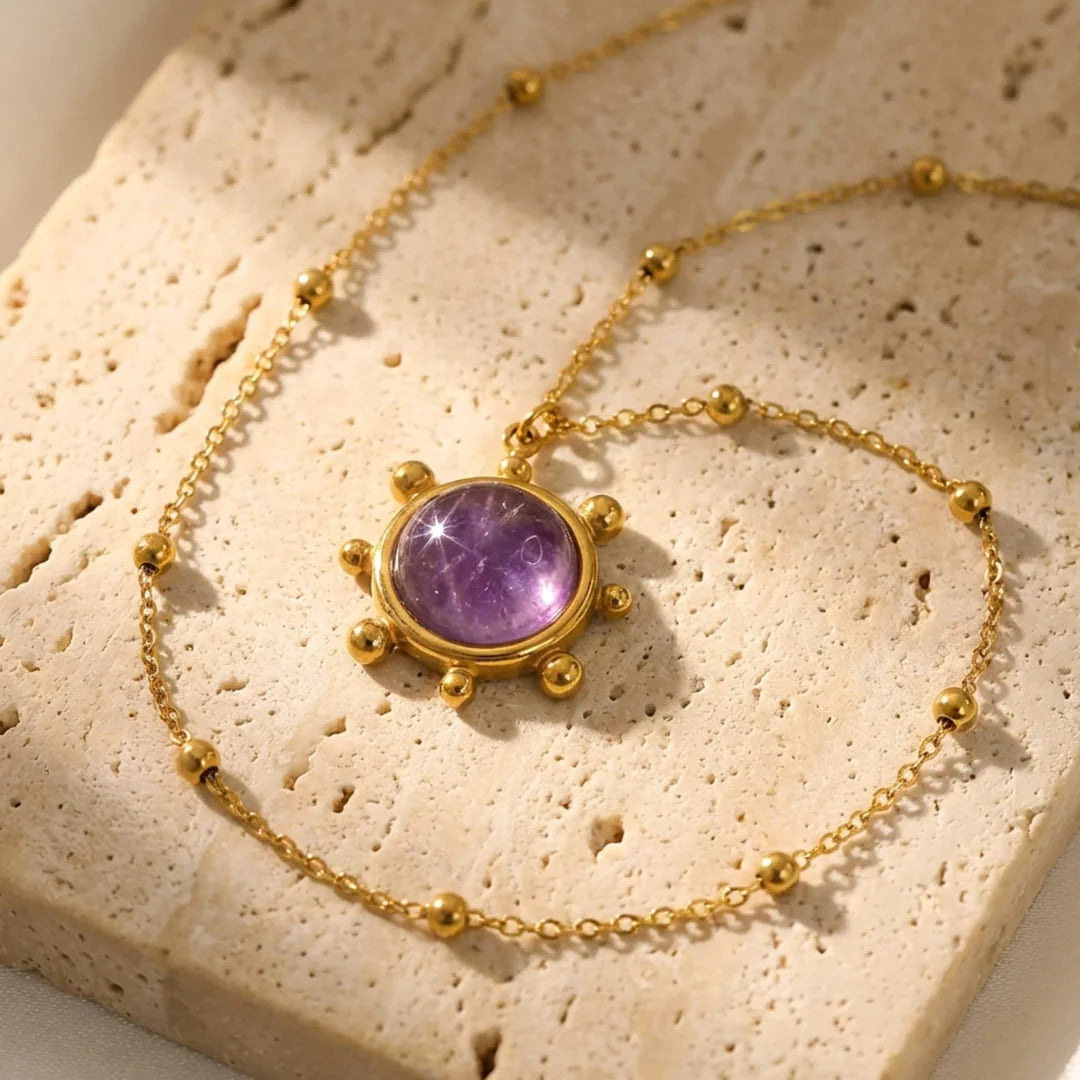 Pendentif Soleil en Améthyste - Astre Divin