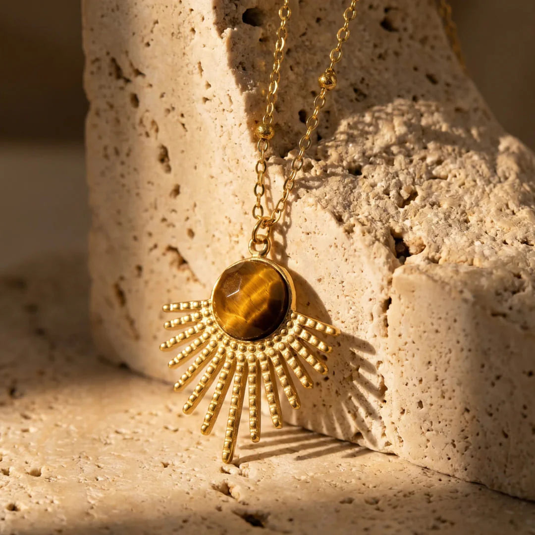 Pendentif en Œil de Tigre - Force Solaire