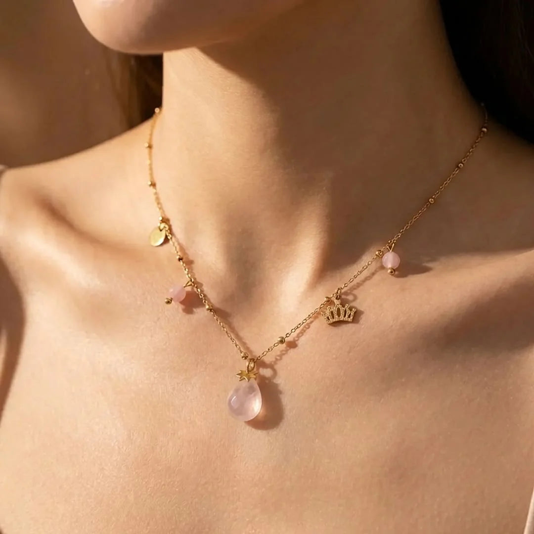 Collier en Quartz Rose - Écrin d’Amour