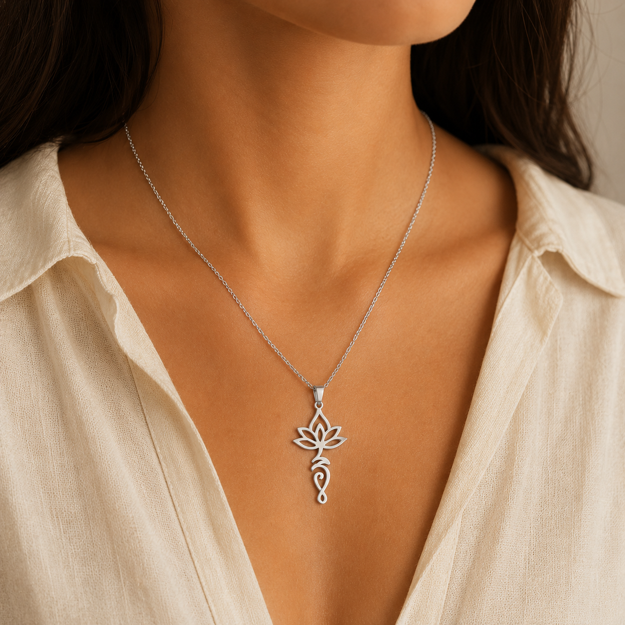 Collier Pendentif Unalome - Lotus Divin