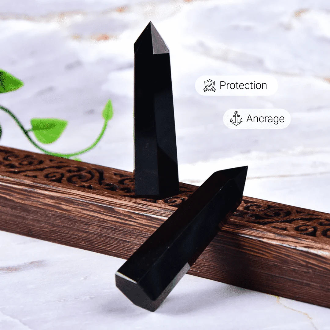 Pointe Protectrice en Obsidienne Noire