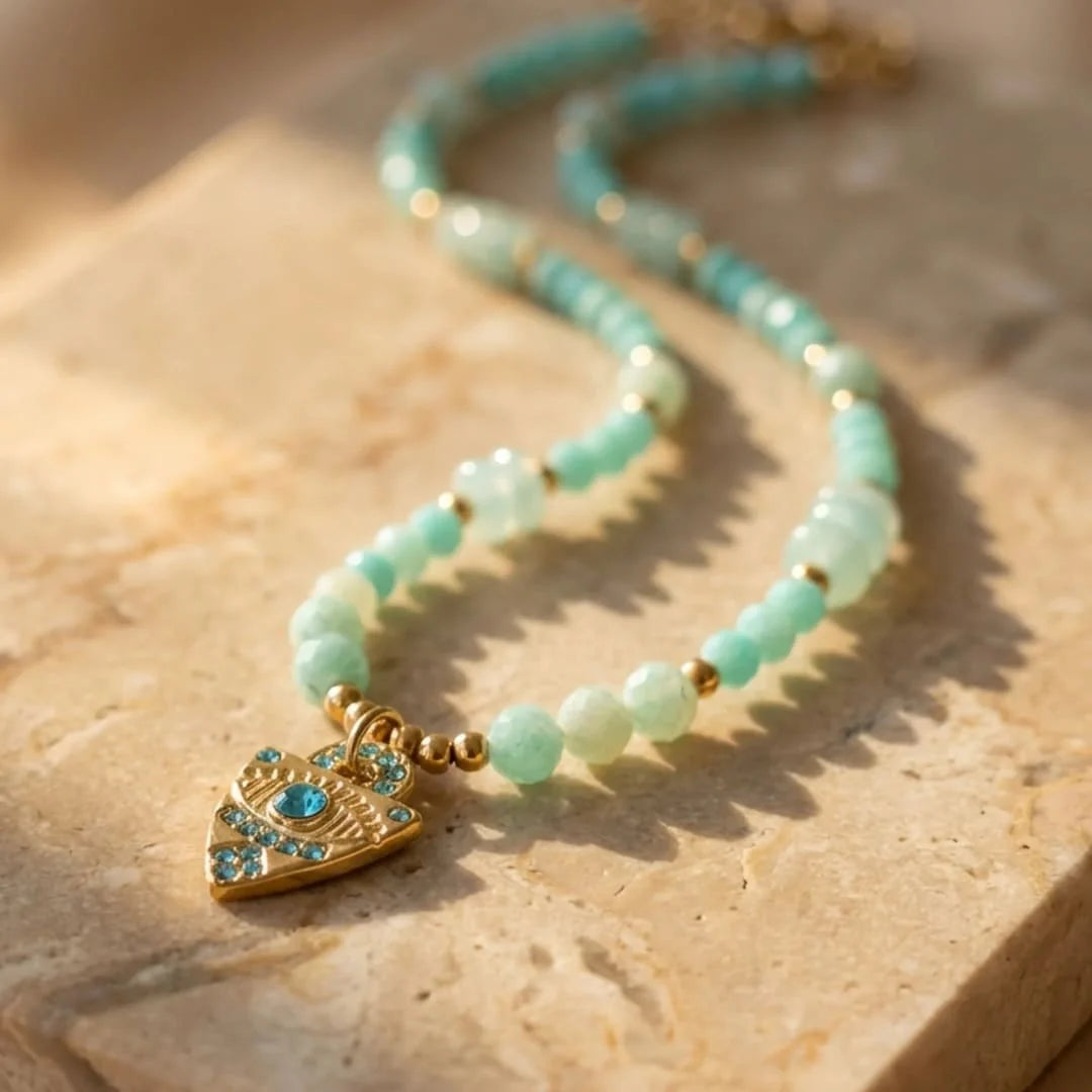 Collier en Amazonite -  Œil de Protection