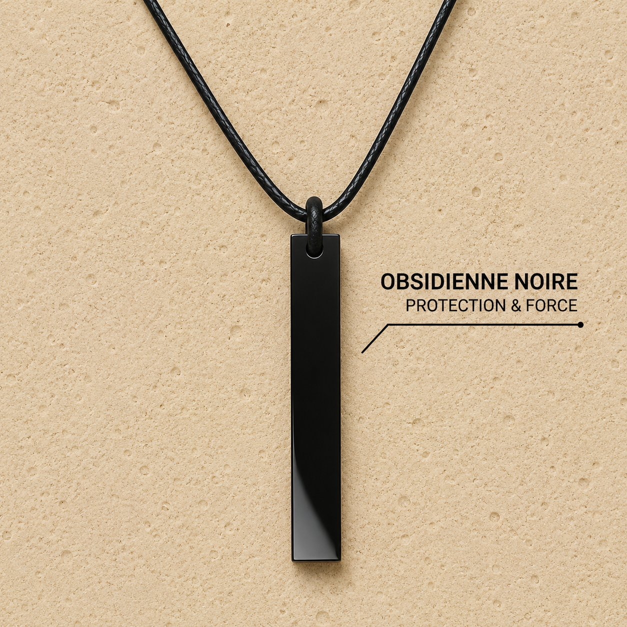 Collier Pendentif en Obsidienne Noire - Protection Céleste