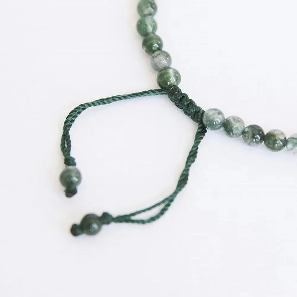 Bracelet Ajustable en Agate Mousse - Sérénité