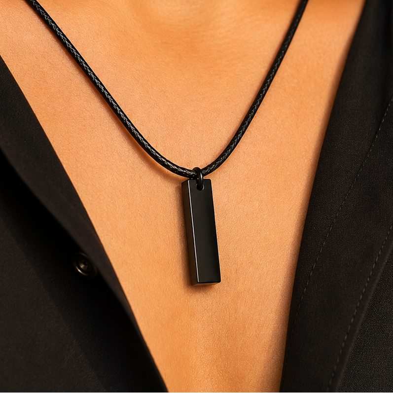 Collier Pendentif en Obsidienne Noire - Protection Céleste