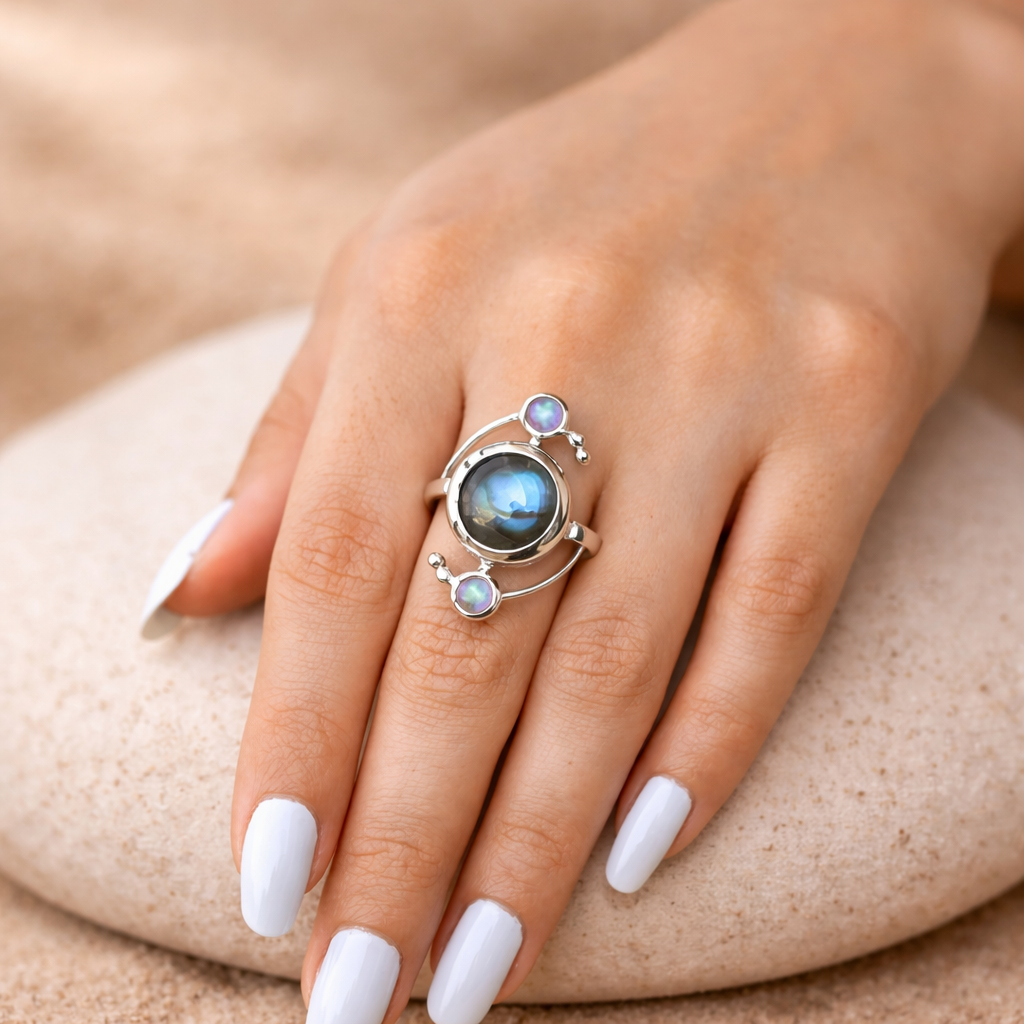 Bague en Labradorite - Clarté Circulaire