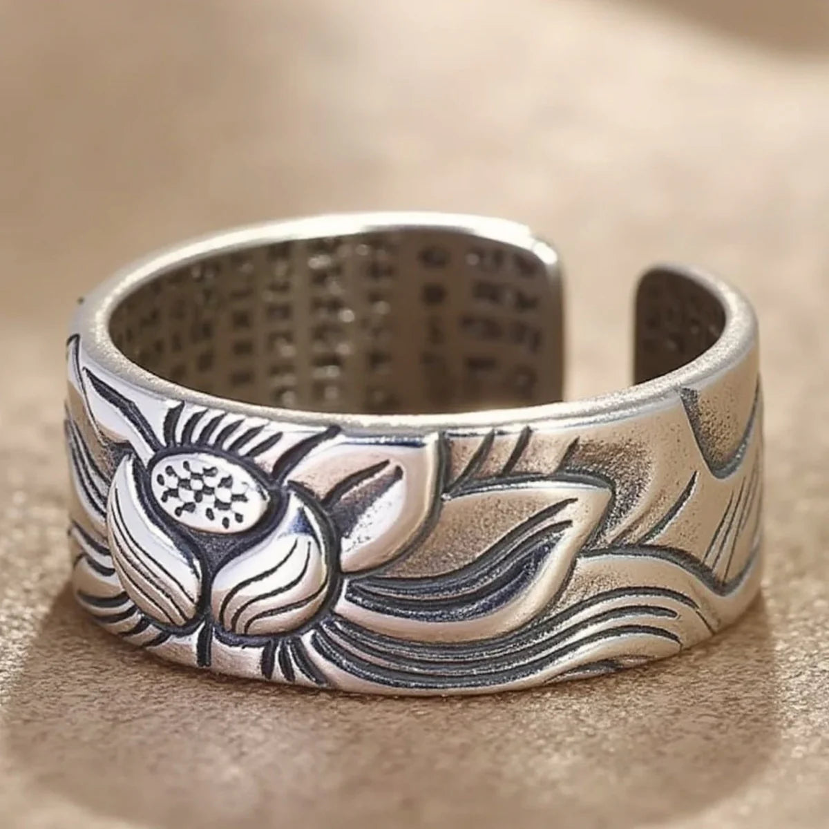 Anneau Ajustable - Lotus Fleuri