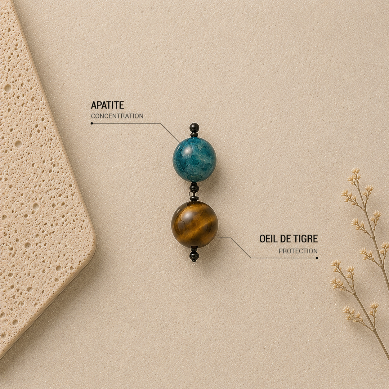 Bracelet Oeil de Tigre & Apatite - Sérénité Protectrice