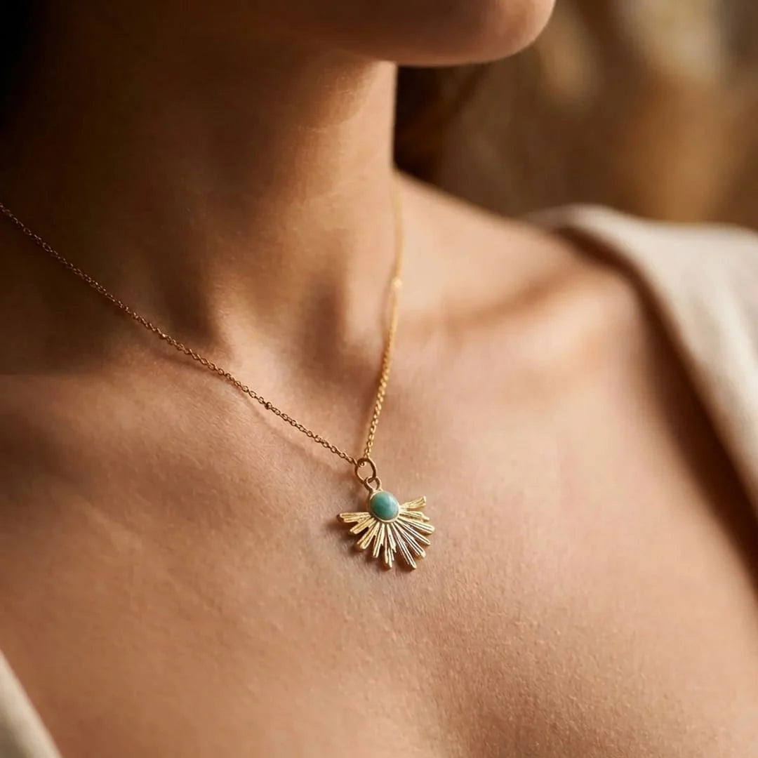 Pendentif en Amazonite - Rayons de Bien-Etre